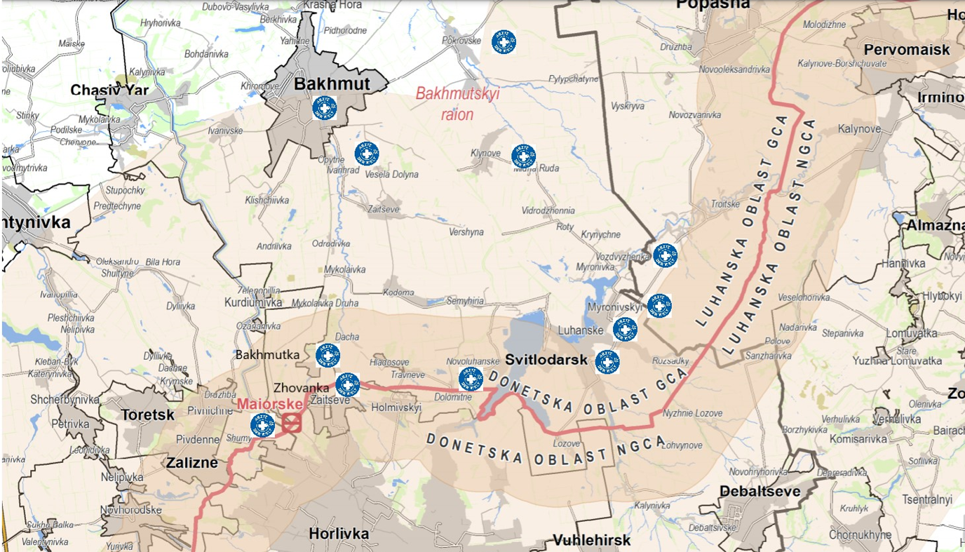 Ärzte der Welt-Gesundheitszentren in der Ostukraine