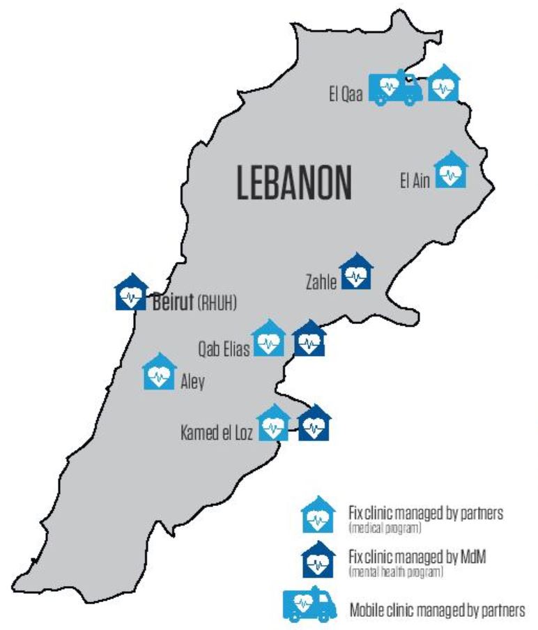 Aktivitäten von Ärzte der Welt in Jordanien in 2017. Grafik: Ärzte der Welt