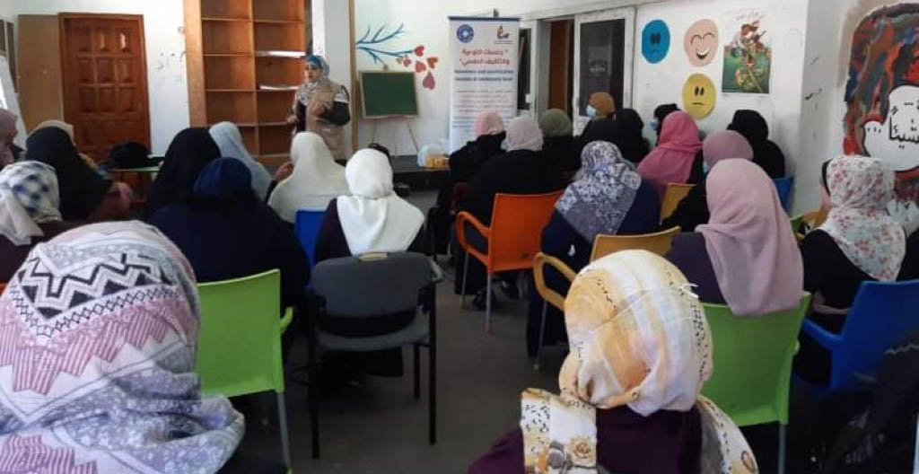 Eine Gruppensitzung zum Thema mentale Gesundheit im Gazastreifen. Foto: Ärzte der Welt