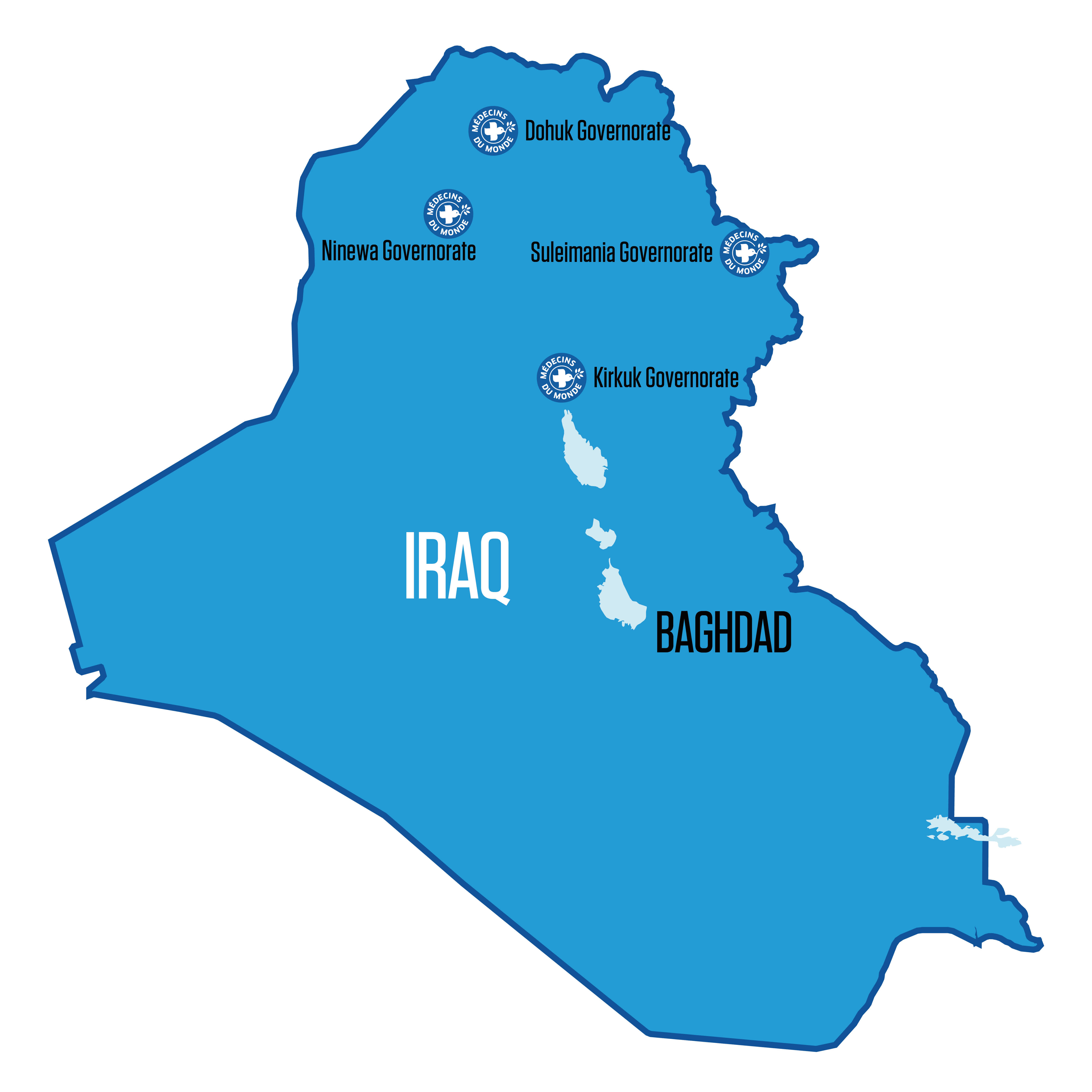 Ärzte der Welt ist in vier Regionen im Irak aktiv.