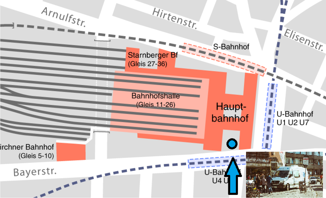 Einsatzort open.med München - Hauptbahnhof Süd