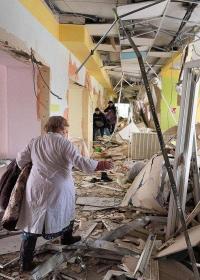 Bombardiertes Kinderkrankenhaus in Mariupol.. Foto: AFP