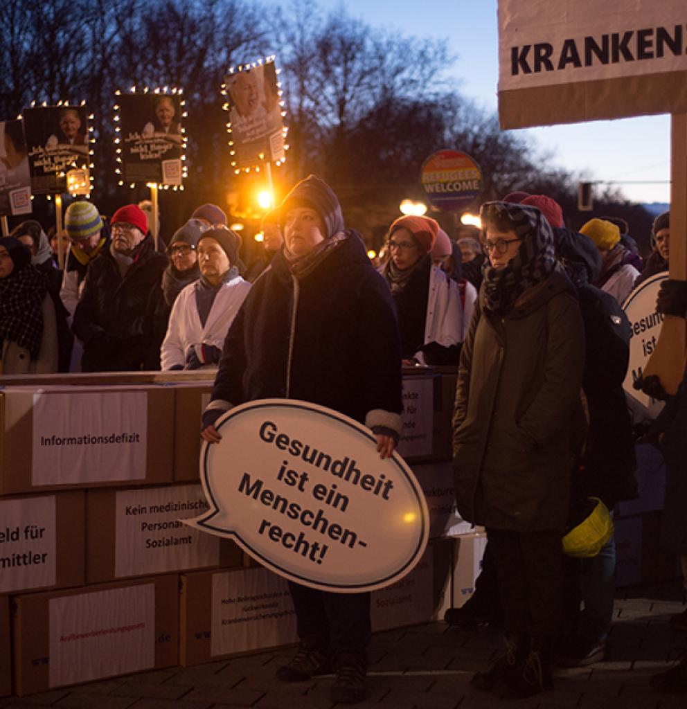 Demonstration am Brandenburger Tor. Foto: Renata Chueire 
