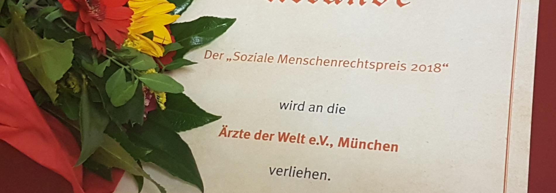 Ärzte der Welt erhält Sozialen Menschenrechtspreis 2018