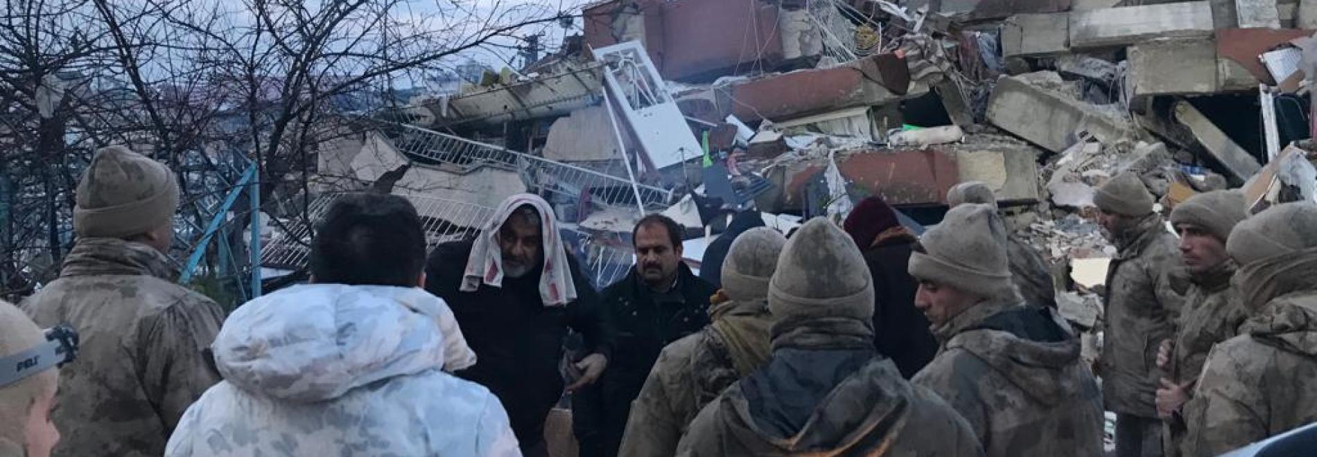 Vom Erdbeben zerstörte Gebäude im türkischen Hatay.