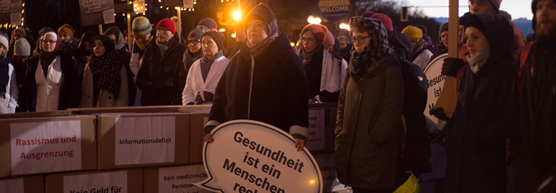 Demonstration am Brandenburger Tor. Foto: Renata Chueire 