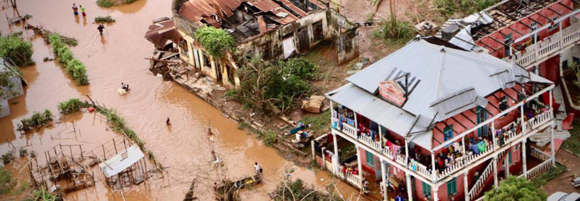 Überflutungen in Mosambik nach Wirbelsturm Idai. Foto: AFP/Adrien Barbier