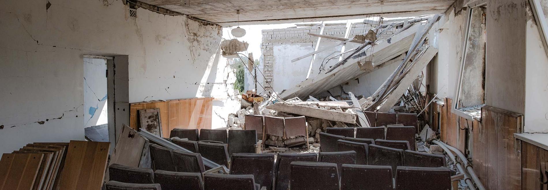 Schon seit Jahren gibt es immer wieder Bombardierungen im Donbass, wie hier 2017. Foto: E. Maloletka