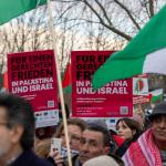 Kundgebung für einen gerechten Frieden in Palästina und Israel in Berlin. Foto: Stephane Lelarge