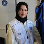 Eine der Multiplikatorinnen des Projekts in der Geschäftsstelle von Ärzte der Welt. Foto: Ärzte der Welt