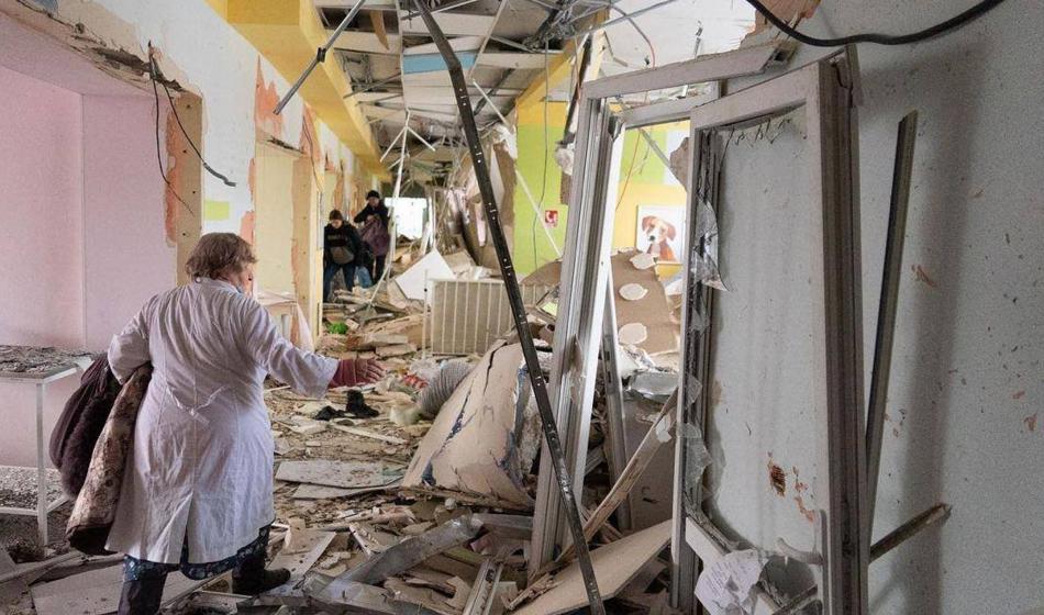 Das zerstörte Kinderkrankenhaus in Mariupol im März 2022. Foto: Eyepress News/Eyepress/AFP Das zerstörte Kinderkrankenhaus in Mariupol im März 2022. Foto: Eyepress News/Eyepress/AFP
