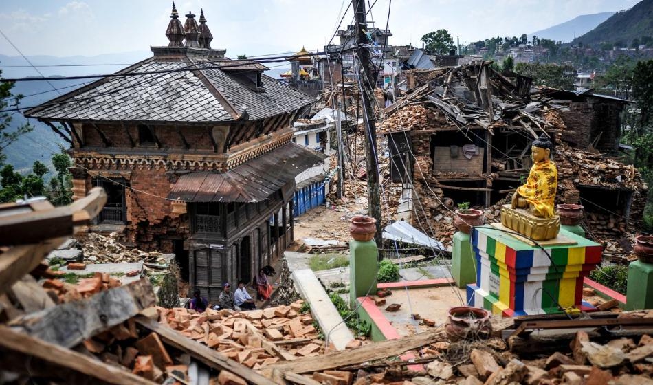 Zerstörung nach dem Erbeben in Nepal 2015. Foto: Quentin Top