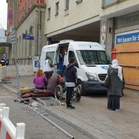 Der Ärzte der Welt-Behandlungsbus am Münchener Hauptbahnhof. Foto: Sedik Ari