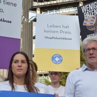 Protest vor dem Europäischen Patentamt. Foto: Lukas Lauber
