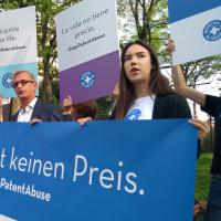 Protest vor dem Europäischen Patentamt 