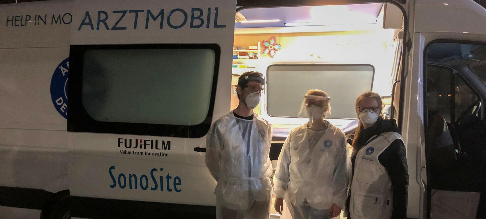 Behandlungsbus von Ärzte der Welt bei einem Einsatz im Übernachtungsschutz. Foto: Ärzte der Welt