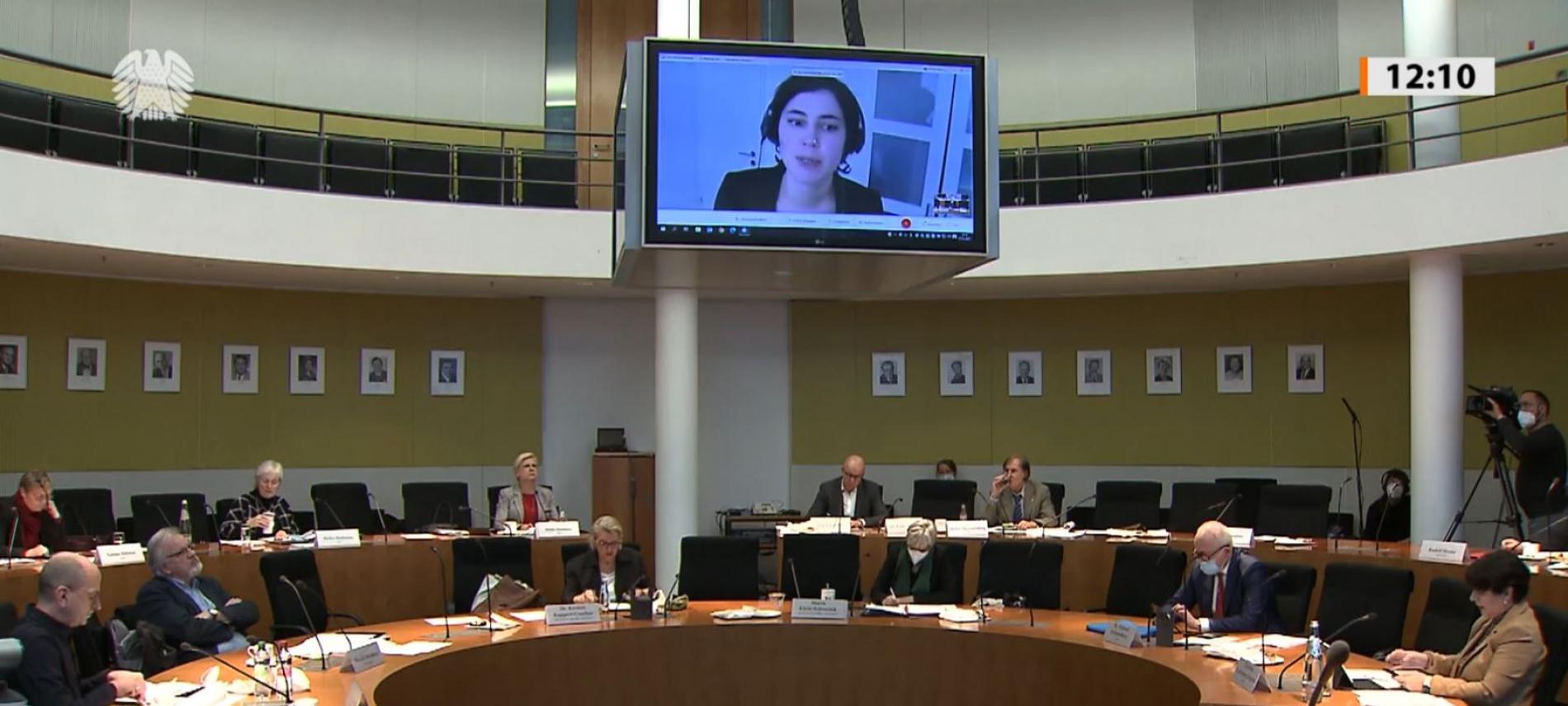 Dr. Johanna Offe bei der Anhörung im Gesundheitsausschuss. Foto: Deutscher Bundestag