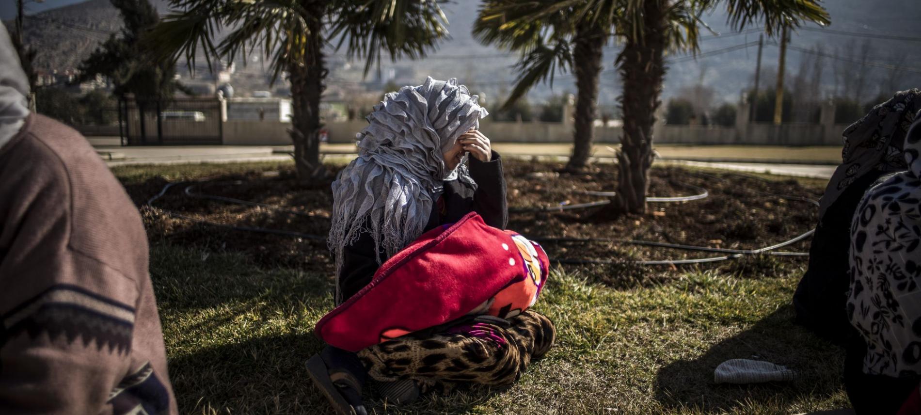 Eine geflüchtete Frau in einem Camp im Bekaa-Tal in Jordanien.Foto: Olivier Papegnies