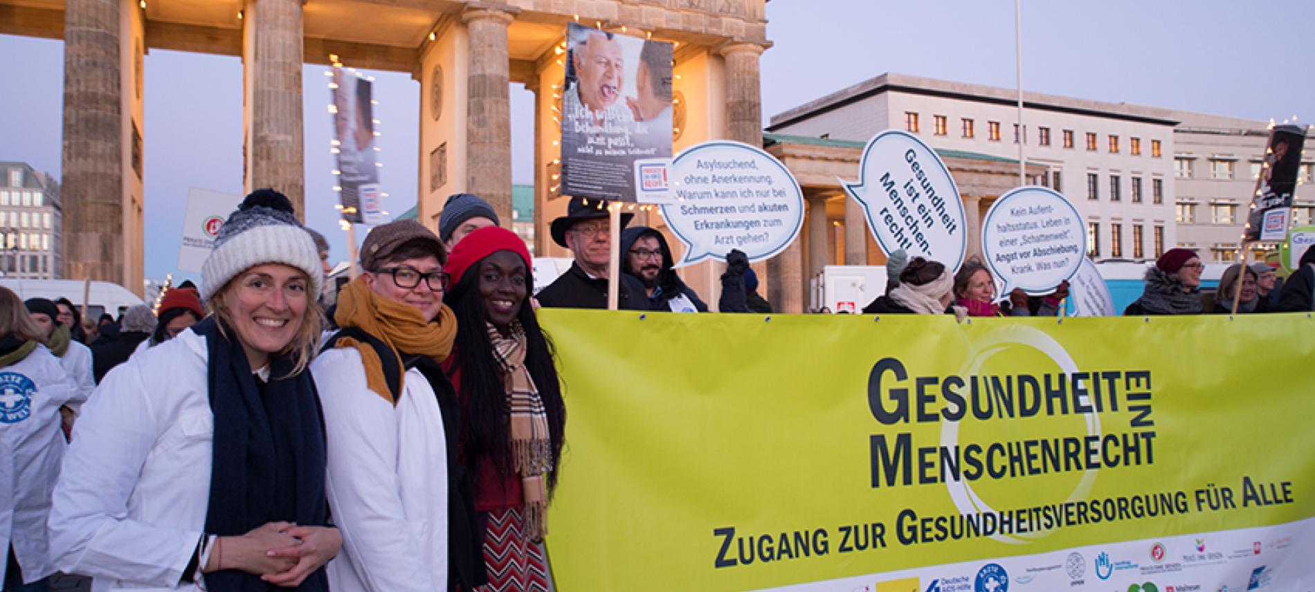 Demonstration für Gesundheitsversorgung in Deutschland- Foto: Renata Chueire 