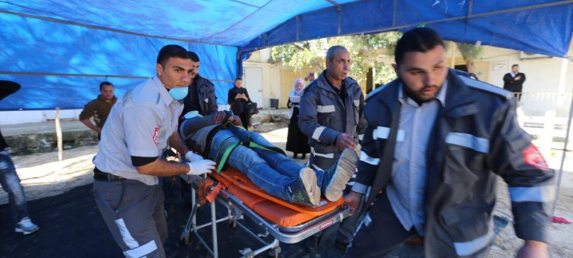 Sanitäter nehmen an einer von Ärzte der Welt organisierten Notfallsimulation in Gaza teil