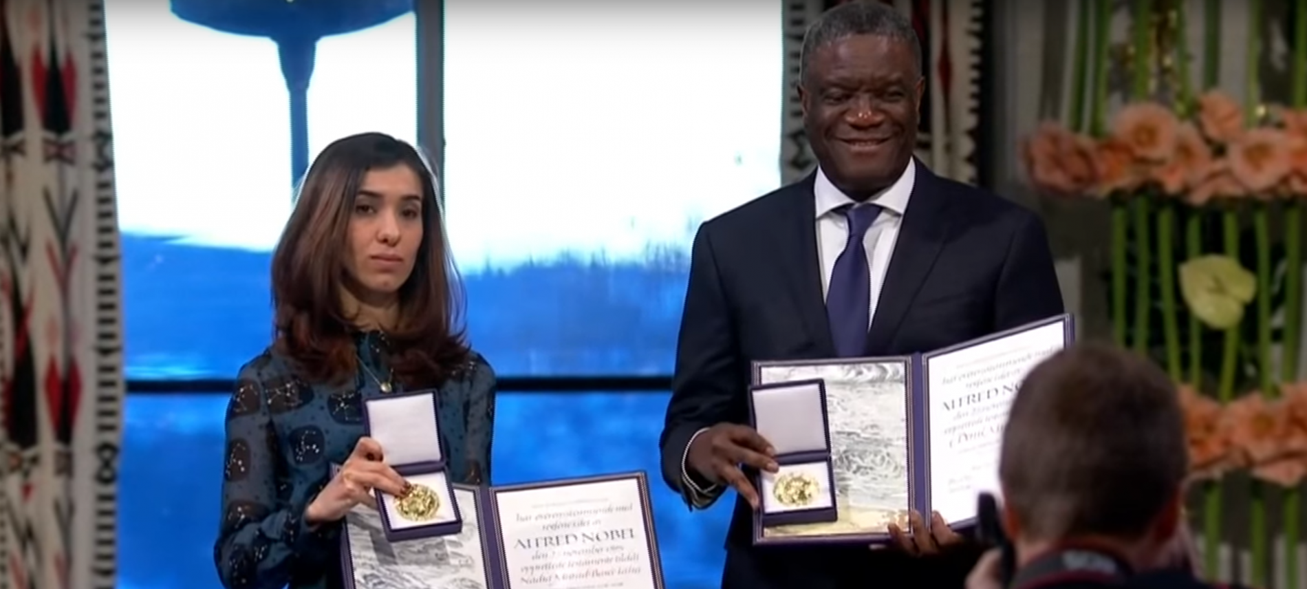 Träger des Friedensnobelpreises Nadia Murad und Denis Mukwege