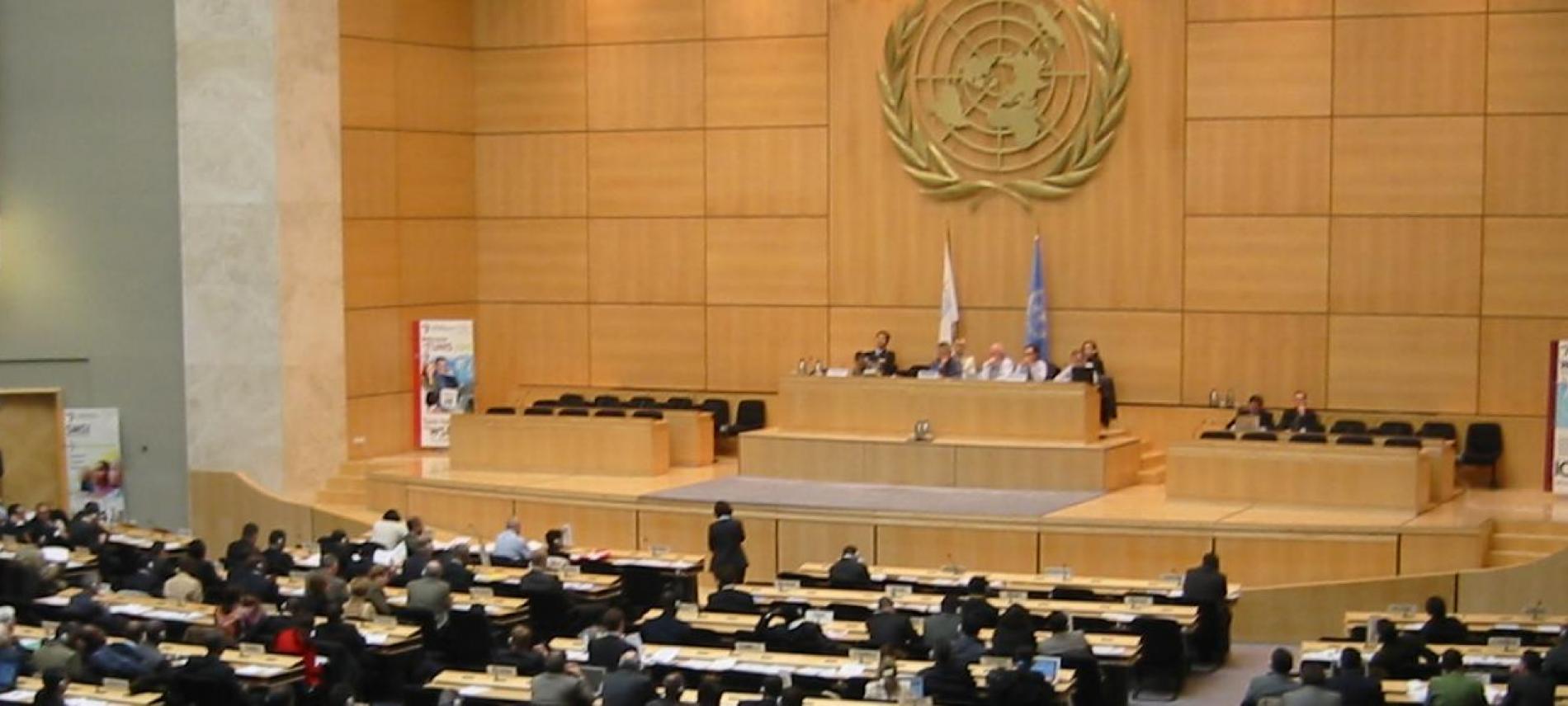 Sitzungssaal des UN-Sitzes in Genf