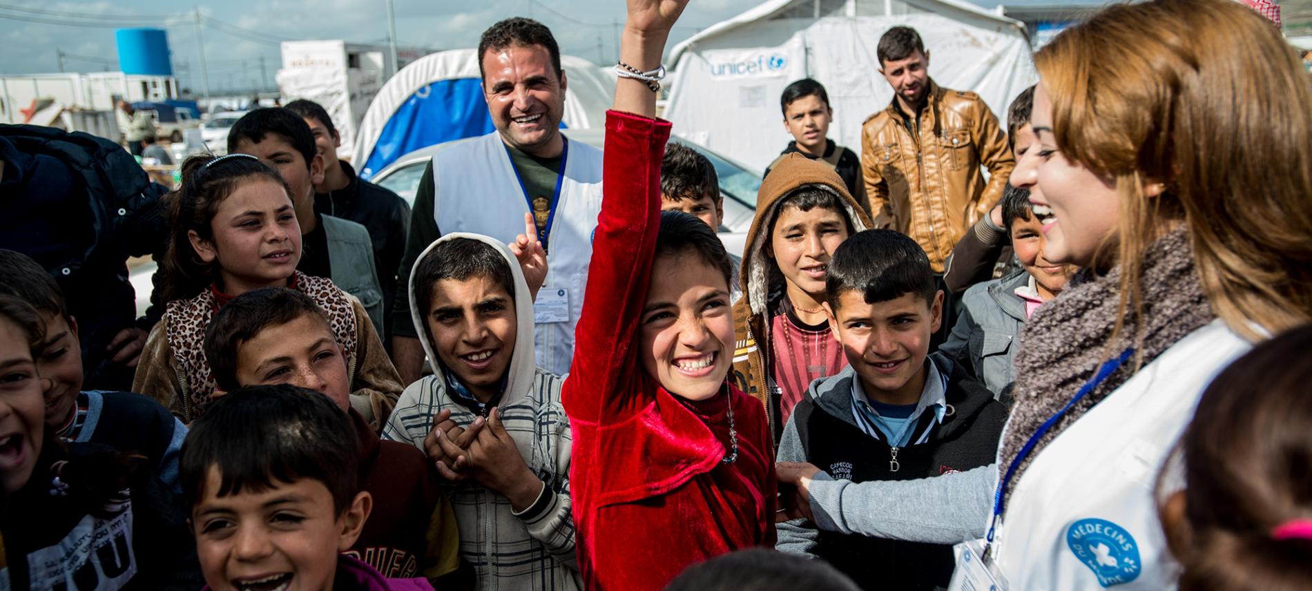 Kinder in einem irakischen Flüchtlingscamp. Foto: Guillaume Pinon