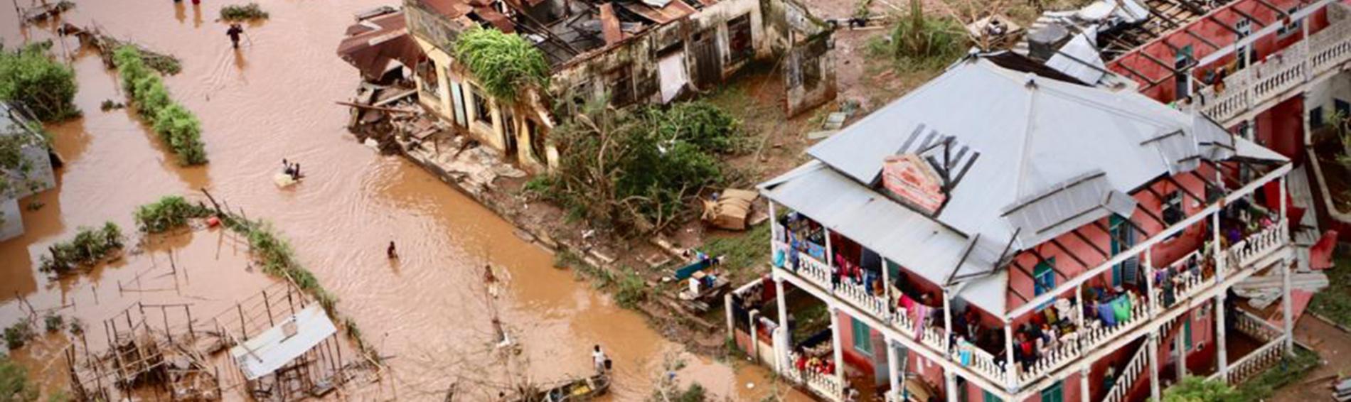 Überflutungen in Mosambik nach Wirbelsturm Idai. Foto: AFP/Adrien Barbier