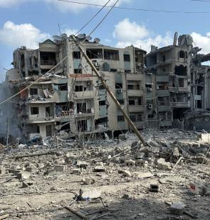 Zerstörtes Gebäude in Gaza. Foto: Ärzte der Welt
