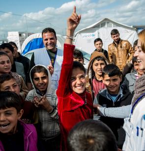 Kinder in einem irakischen Flüchtlingscamp. Foto: Guillaume Pinon