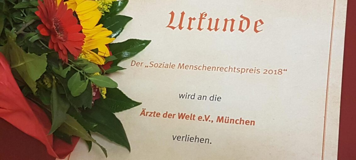 Ärzte der Welt erhält Sozialen Menschenrechtspreis 2018 Ärzte der Welt erhält Sozialen Menschenrechtspreis 2018
