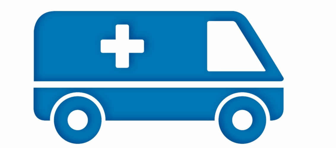 ©BAG Zeichnung eines Krankenwagen in blau.