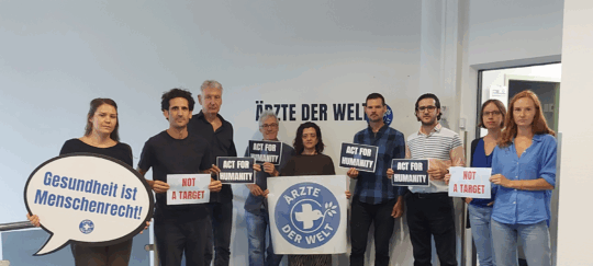 Mitarbeitende von Ärzte der Welt sind solidarische mit ihren internationalen Kolleg*innen. Foto: Ärzte der Welt