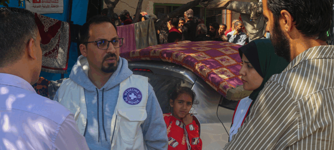 Medizinische Fachkräfte klären in Gaza über die Polio-Impfung auf, Foto:Ärzte der Welt alt="Medizinische Fachkräfte klären in Gaza über die Polio-Impfung auf, Foto:Ärzte der Welt"