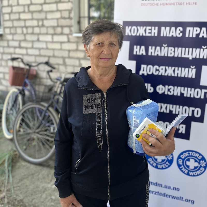 Ukraine: Patientin Valentyna Samoilenko ist zufrieden mit der Unterstützung von Ärzte der Welt.