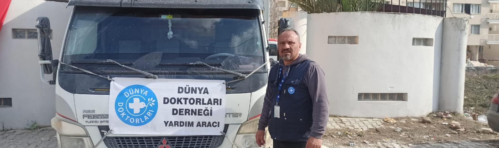 Ein LKW mit Hilfsgütern von Ärzte der Welt in Hatay. Foto: Ärzte der Welt