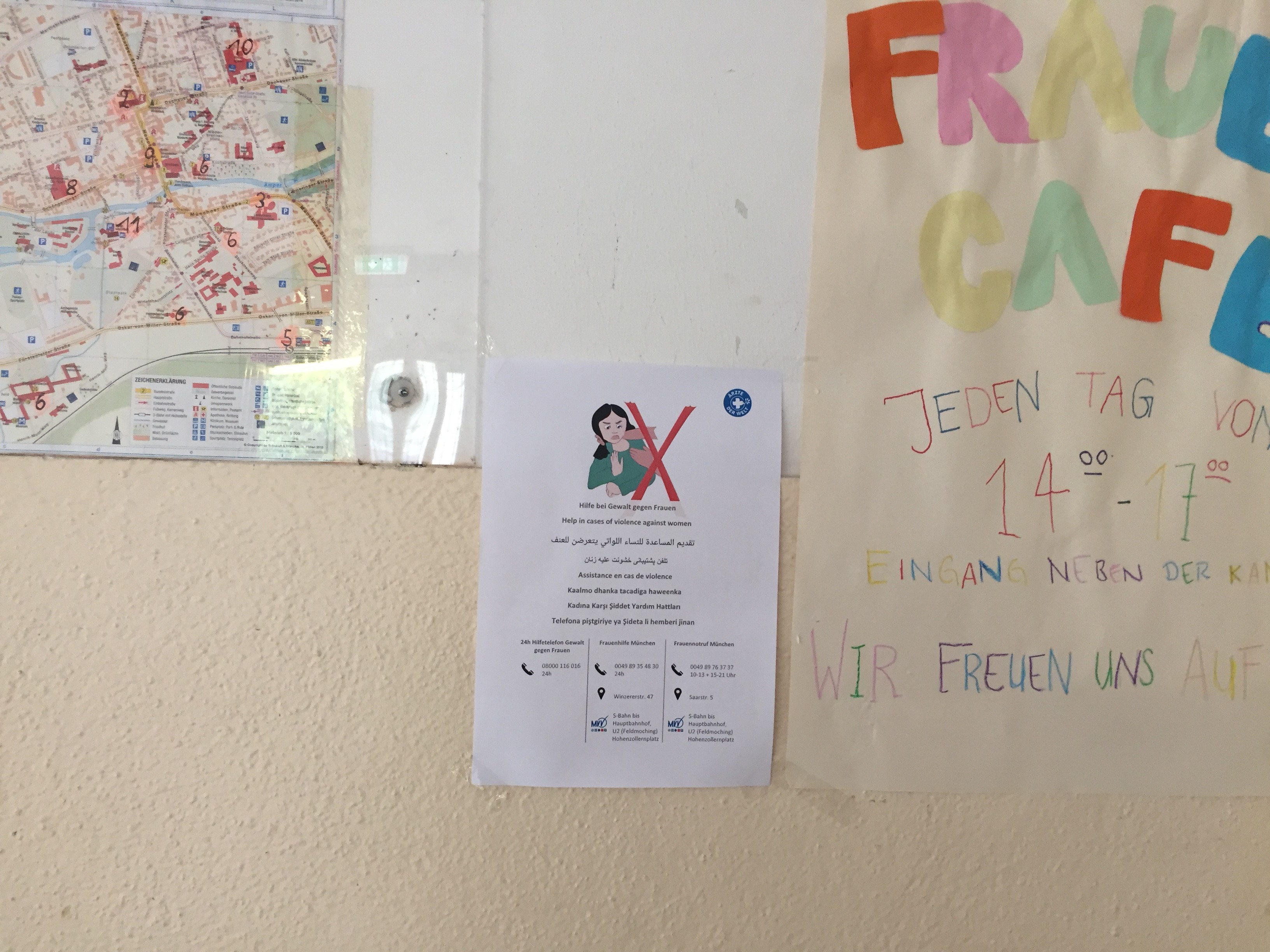 Aushang in einer Flüchtlingsunterkunft