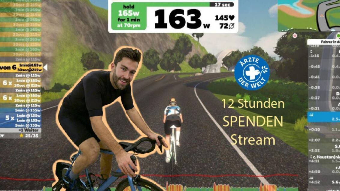 Bei seiner Spendenaktion für Ärzte der Welt radelte Louis 333 km in seinem Wohnzimmer. © privat
