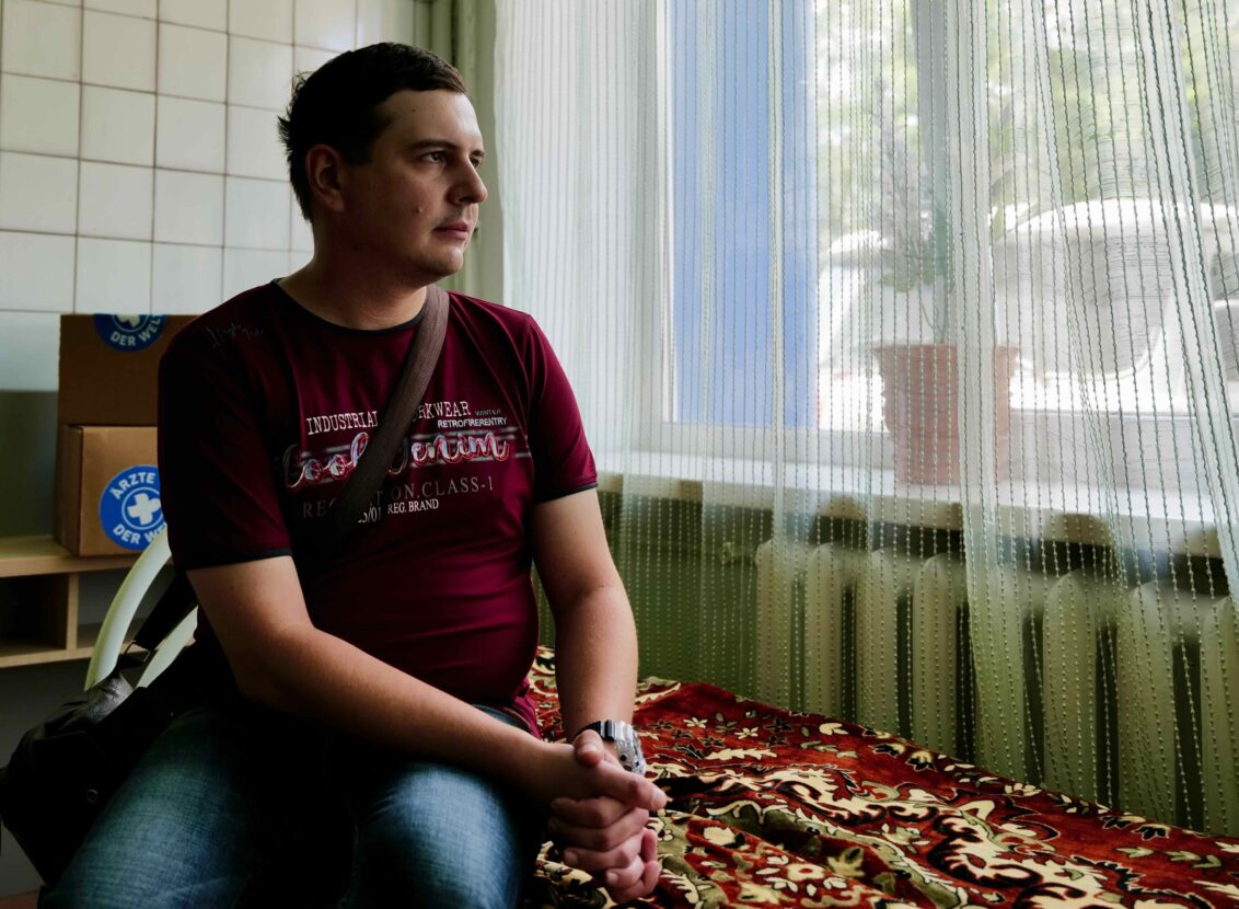 Patient von Ärzte der Welt in einer psychatrischen Klinik in Kramatorsk, Ukraine © Till Mayer