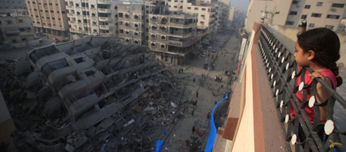 Bombardierung im Gazstreifen. Foto: Mohammed Zaanoun