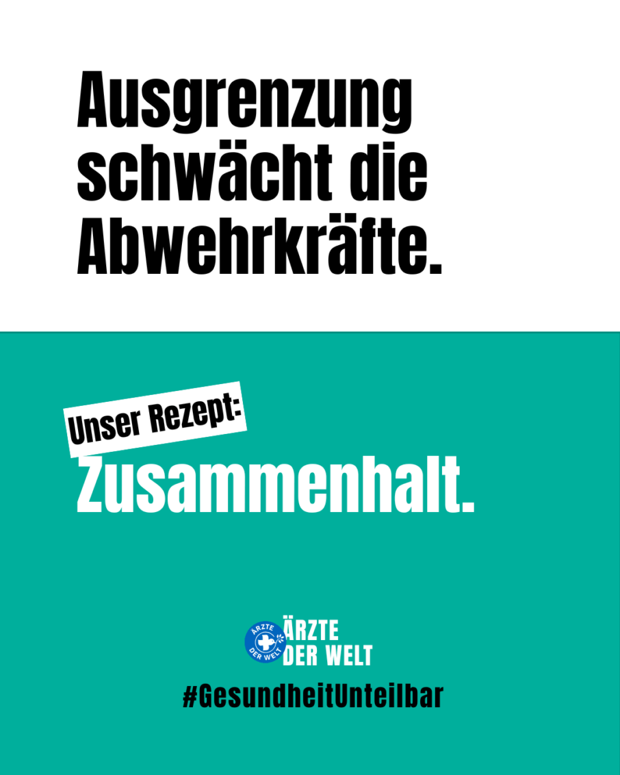 Plakat der Kampagne #Gesundheitunteilbar: 