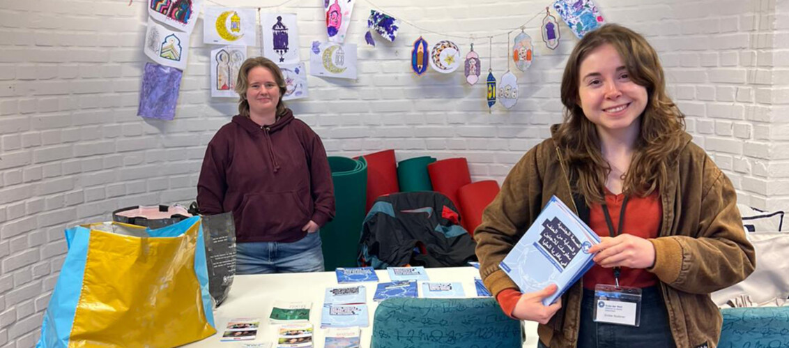 Zwei Mitarbeiterinnen von Ärzte der Welt bei einem reach.out-Workshop in einem Ankerzentrum. ©Ärzte der Welt