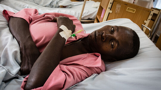 Patient im Panzi-Hospital, D.R. Kongo
